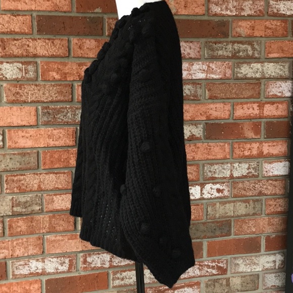 $ FIRM 🌷Black Cable Knit and Pom Pom Sweater - Picture 8 of 8